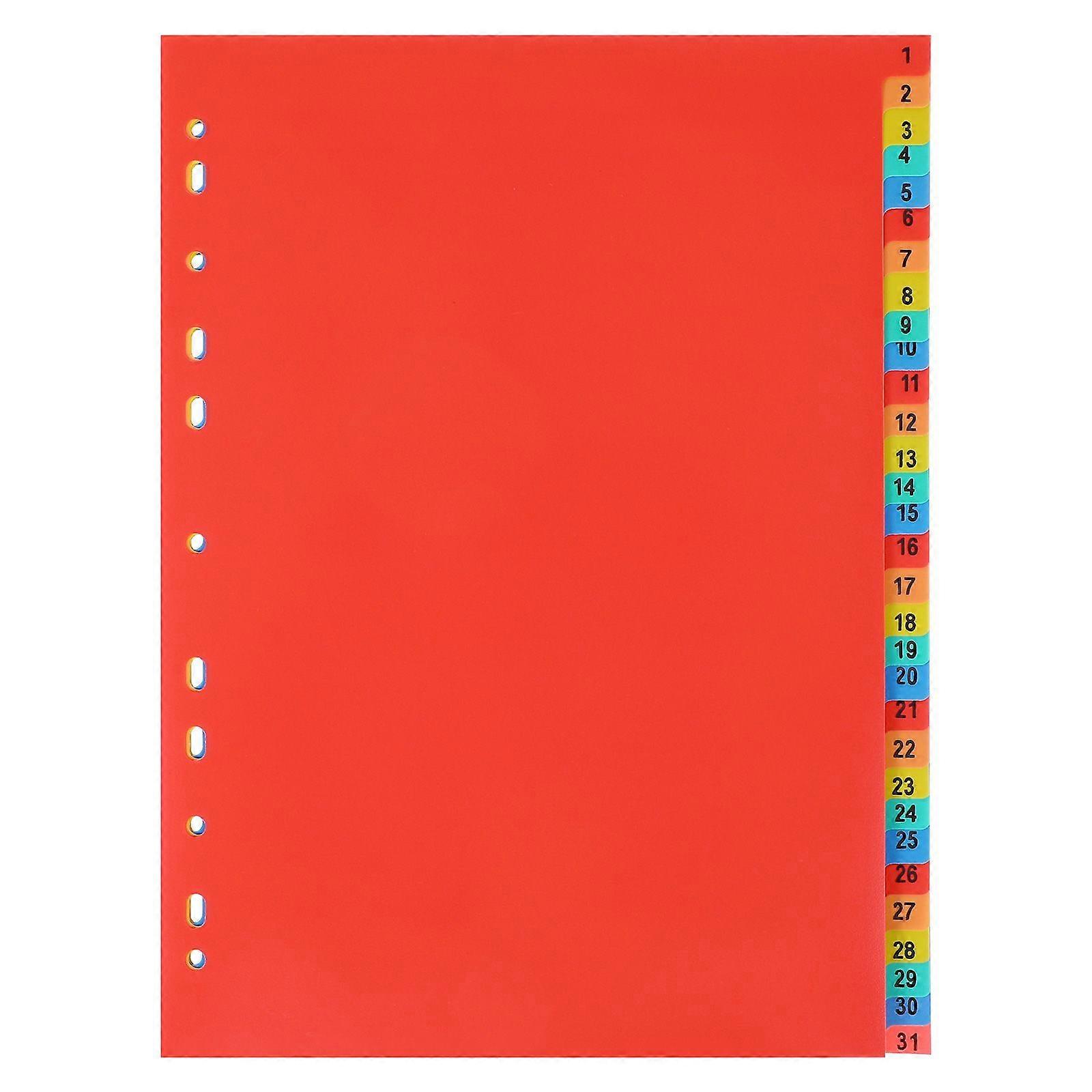 1 Set A4 Binder Divider File Divider Subject Divider for Binder Notebook for School Office