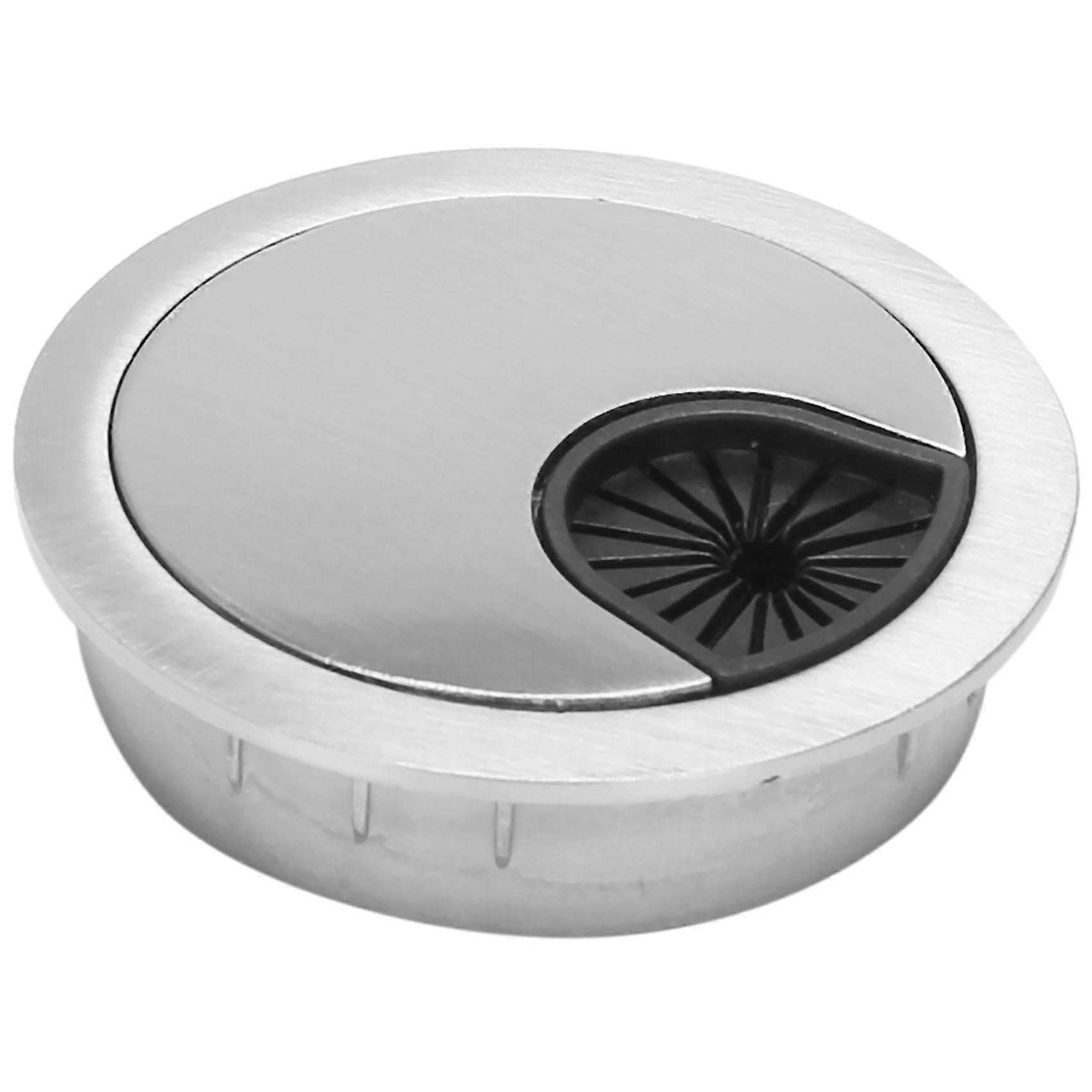 PC Computer Stainless Steel Outer Diameter 50mm Desk Grommet Cable Hole Cover