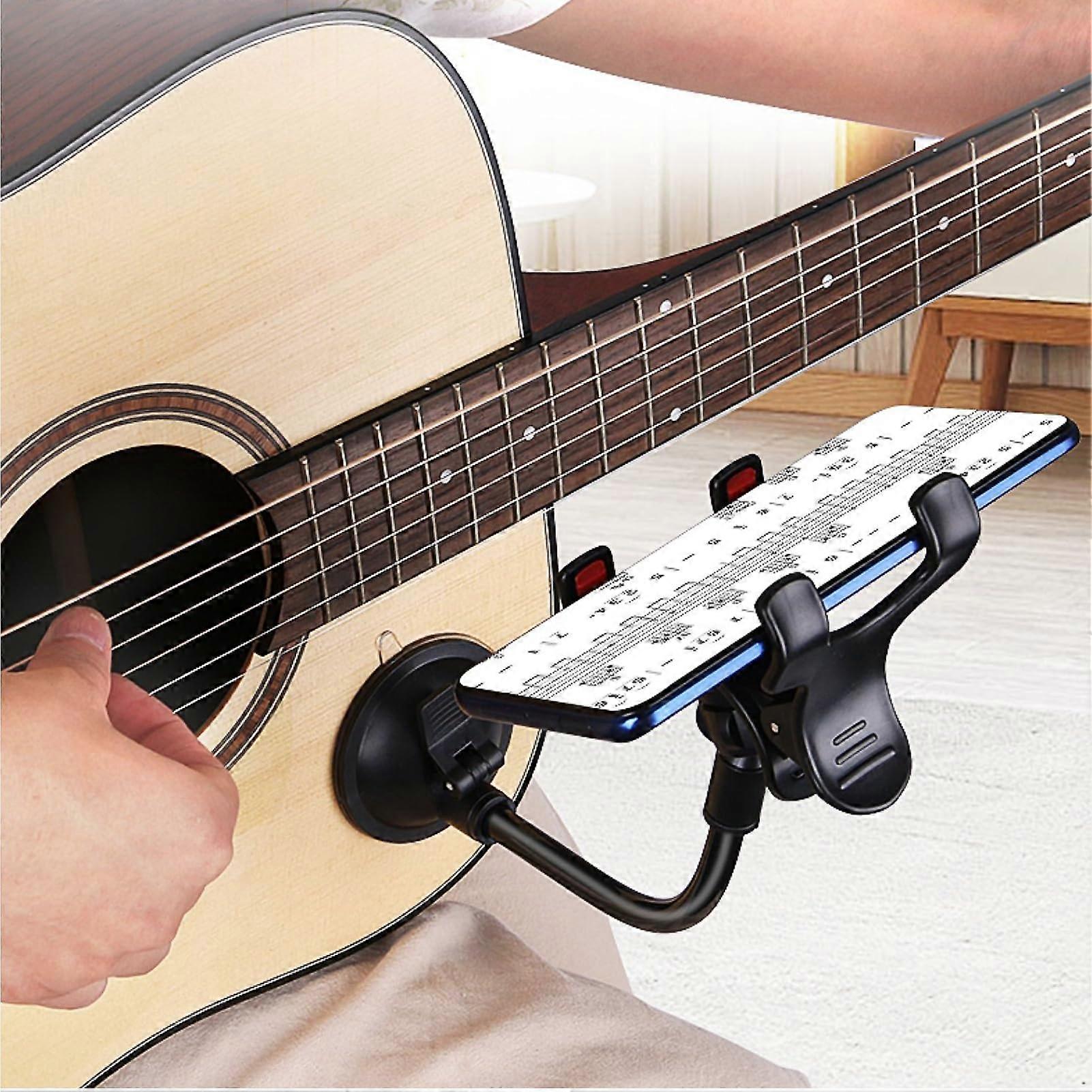Guitar Phone Holder with Vacuumlock Secure Mount, VibrationResistant for Live Performance