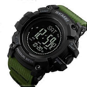Men's Outdoor Waterproof Smartwatch 30M with Compass Altimeter Weather Alerts Pedometer Green