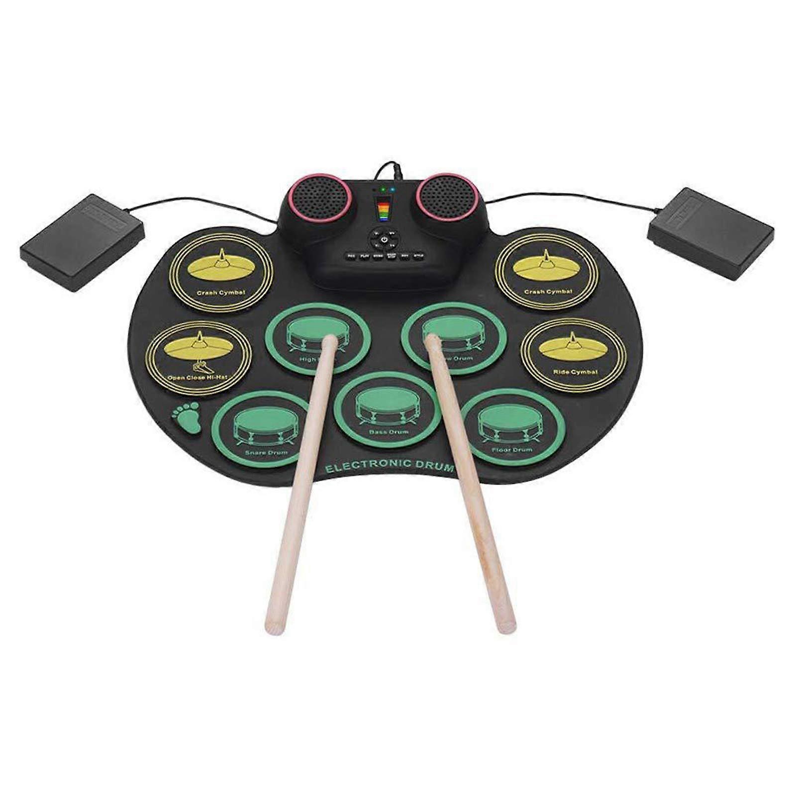 Electronic Drum Pad with Bluetooth MIDI, Roll Up Drum Kit for Practice, Compatible with Yamaha DTX