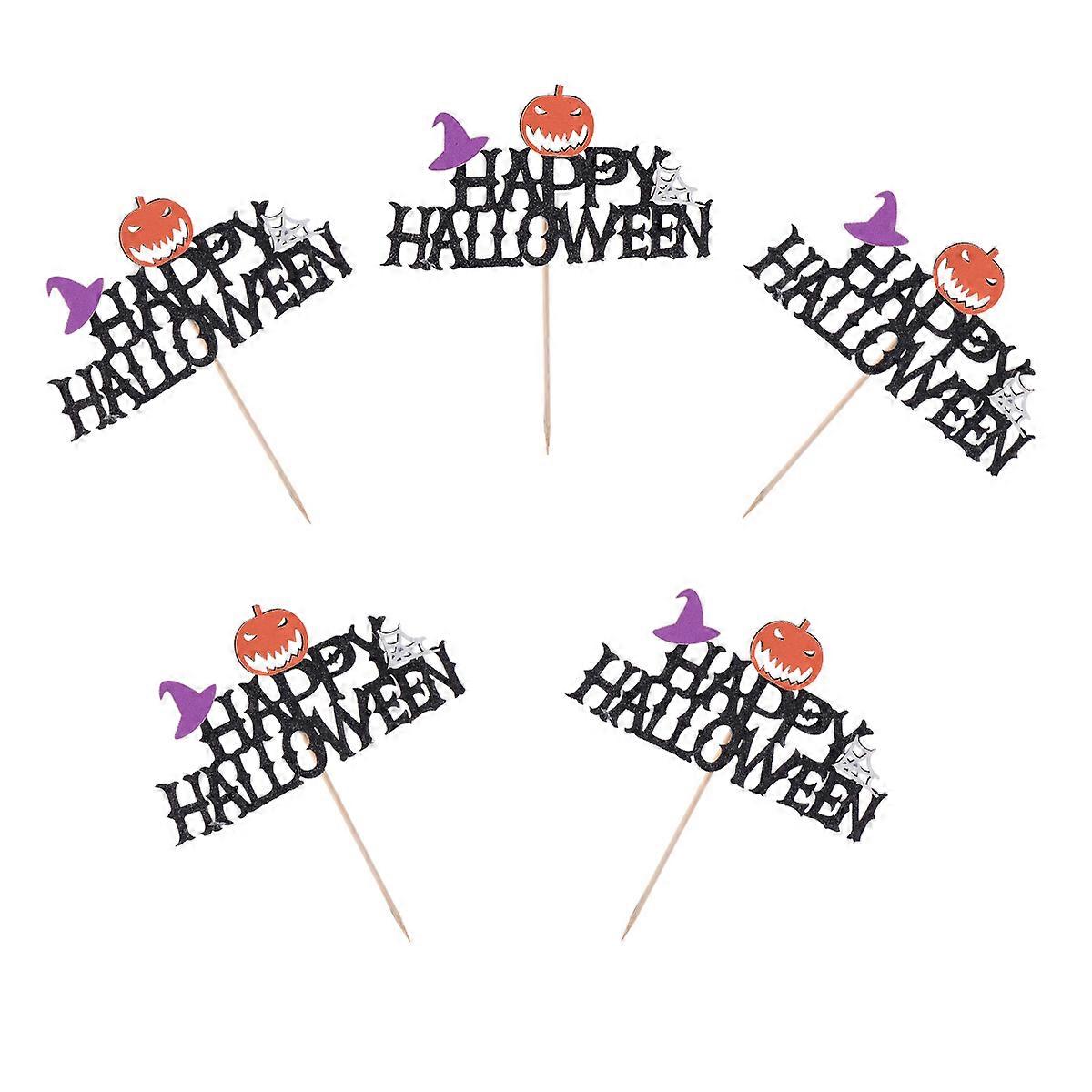 Halloween Cake Cards Witch Hat Cake Picks for Creative Use 5Pcs