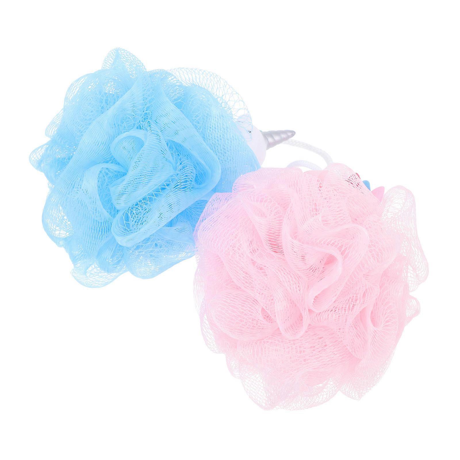 Unicorns Bath Mesh Shower Balls for Kids Bathing 2Pcs Exfoliating Bubble Net