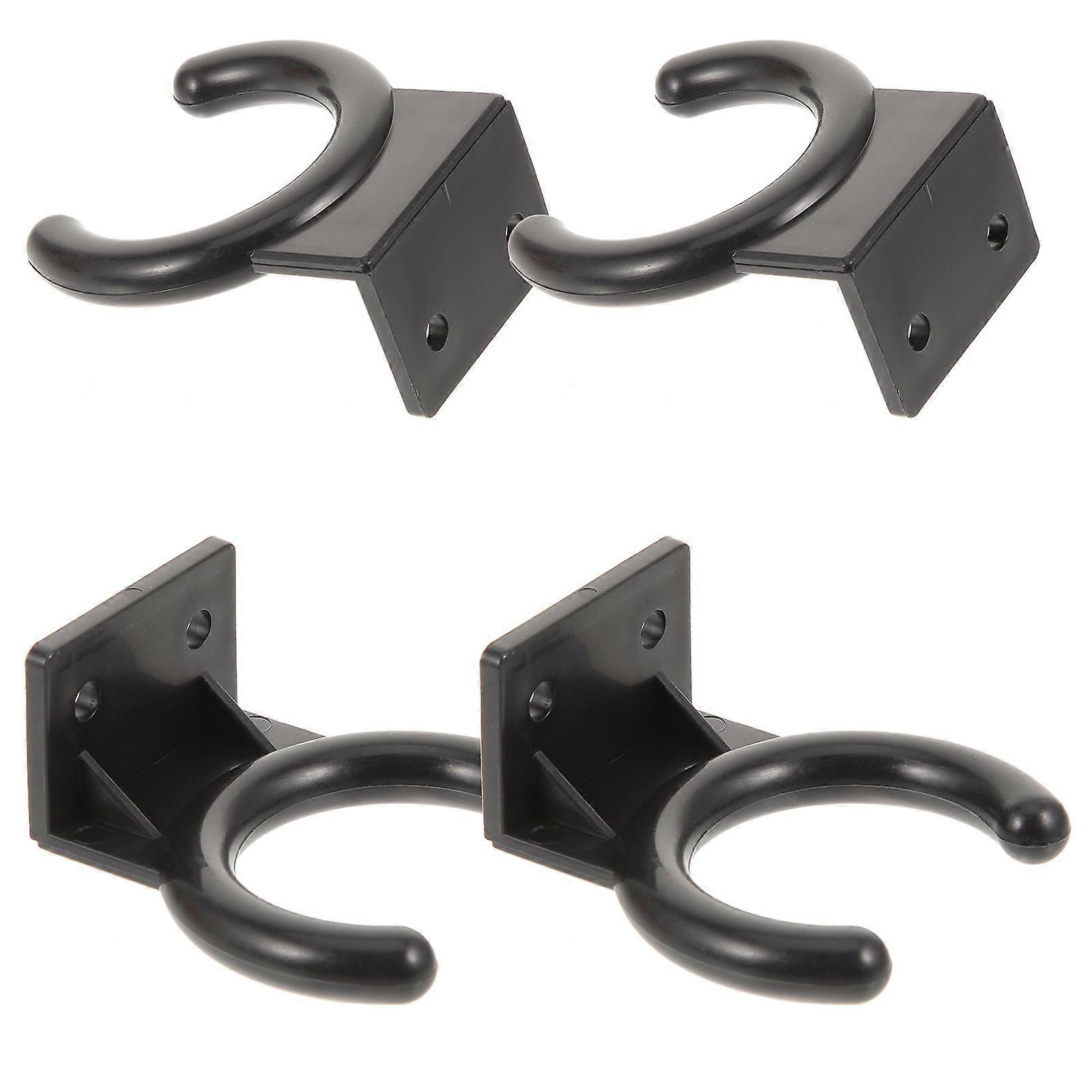 Plastic Microphone Holder Wall Mount for Storage Use 12Pcs Black Hooks