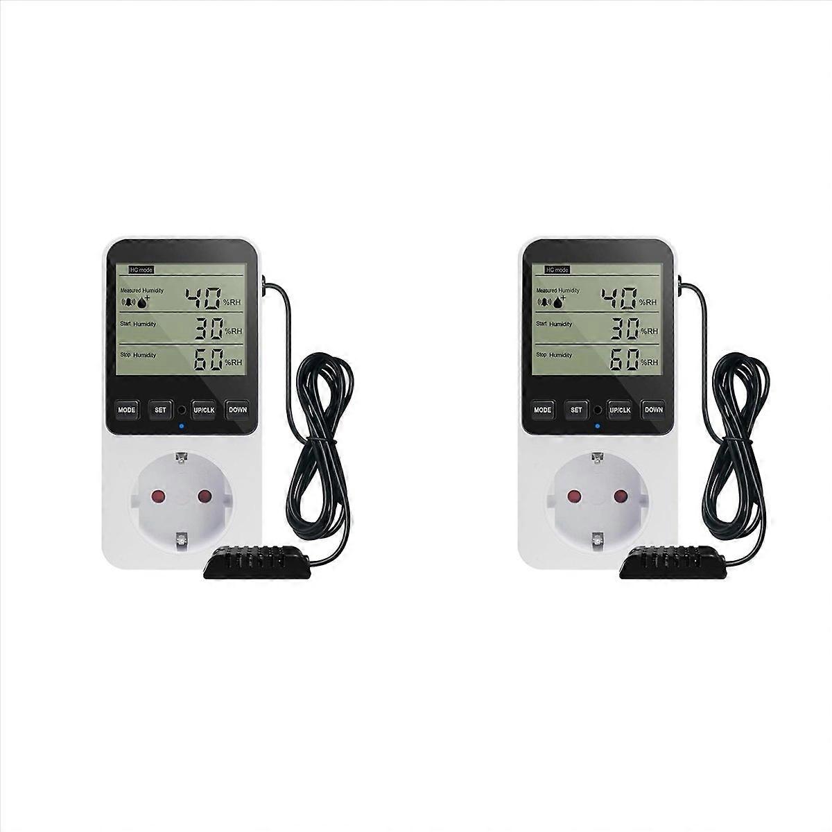 2X Humidity Controller, Temperature Controller Socket 230 V, Temperature Switch, Socket Thermostat S