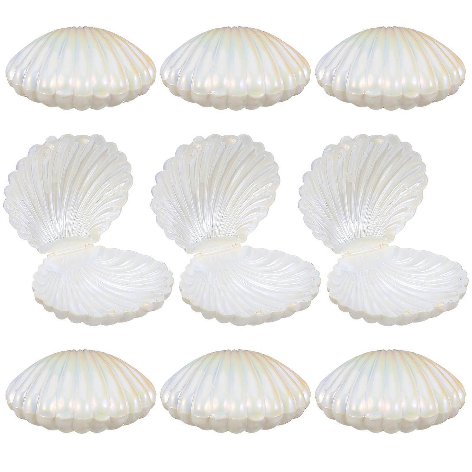 Plastic Candy Containers for Storage 10Pcs White Shell Candy Boxes