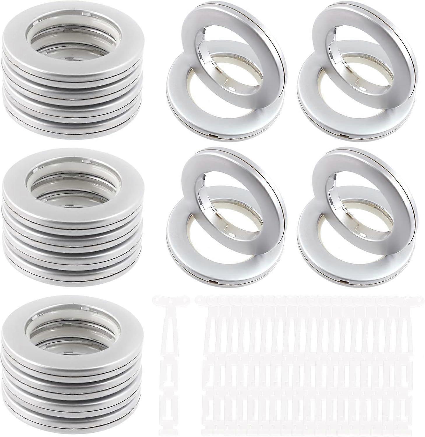 20 set 1-5/8" (42 mm) innerdiameter silver ABS-plast
