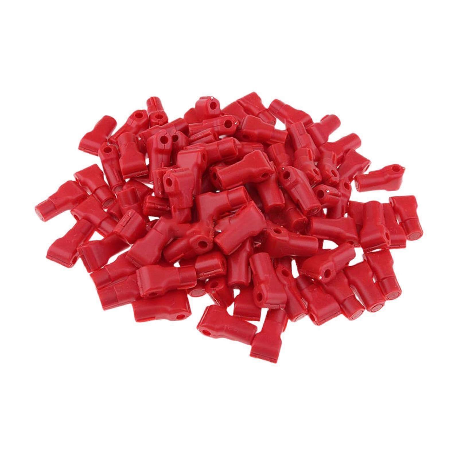 100Pcs Peg Hook Security Locks AntiTheft Magnetic Locks for Retail Display and Supermarket  Red