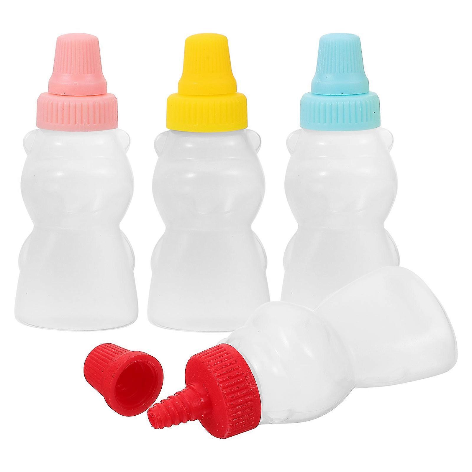 Soy Sauce Bottle Bear Shaped Condiment Storage 4Pcs Refillable Set