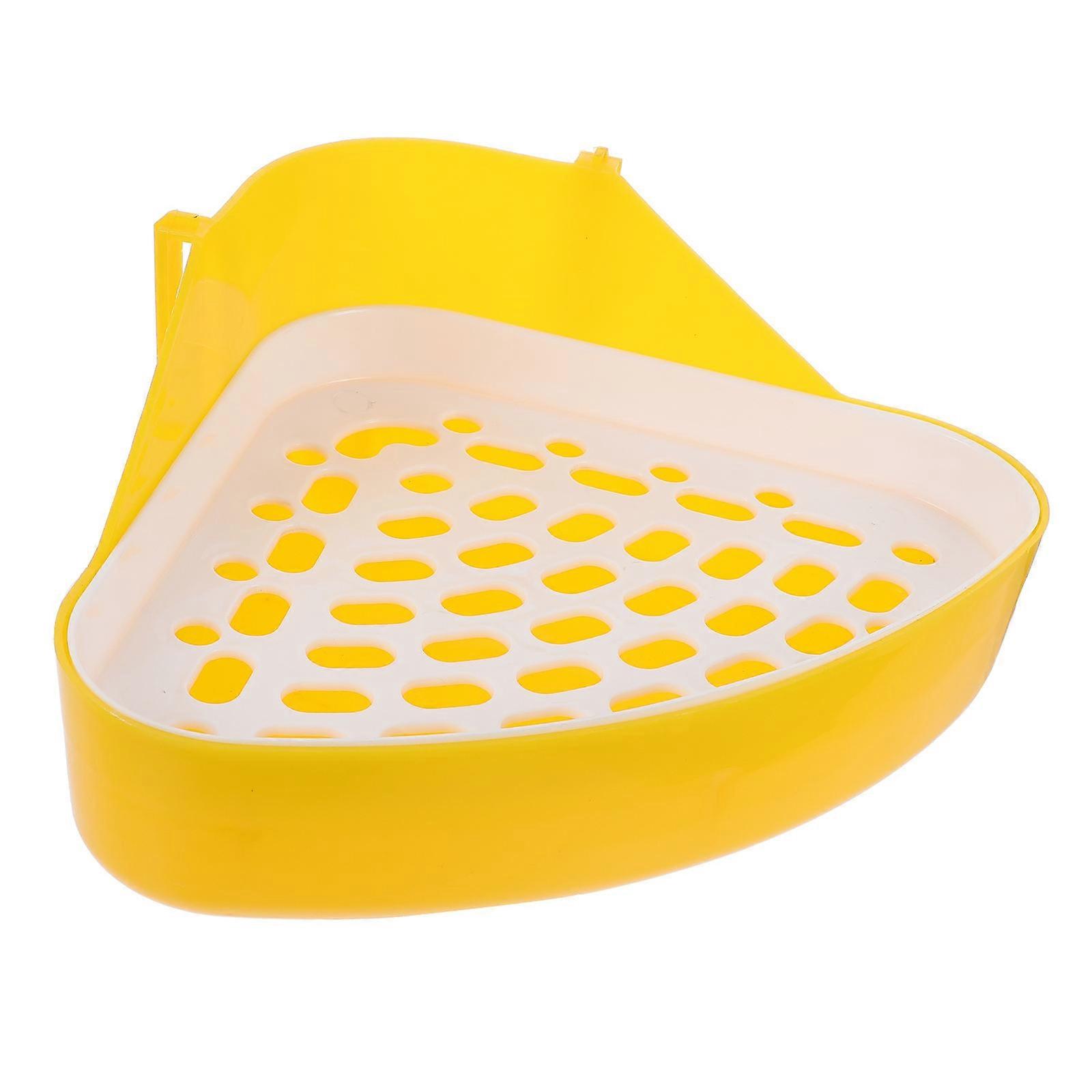 Pet Toilet Triangular Rabbit Litter Box for Rabbit Potty Training Mini Plastic