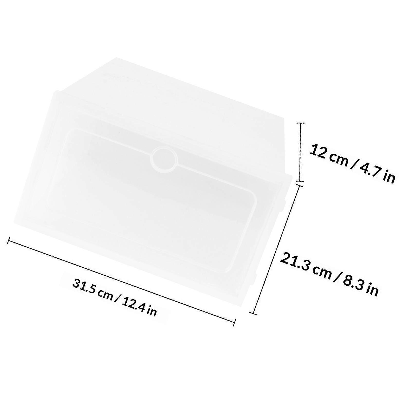 Shoe Container Transparent Shoe Box for Shoes Storage 6Pcs Stackable White