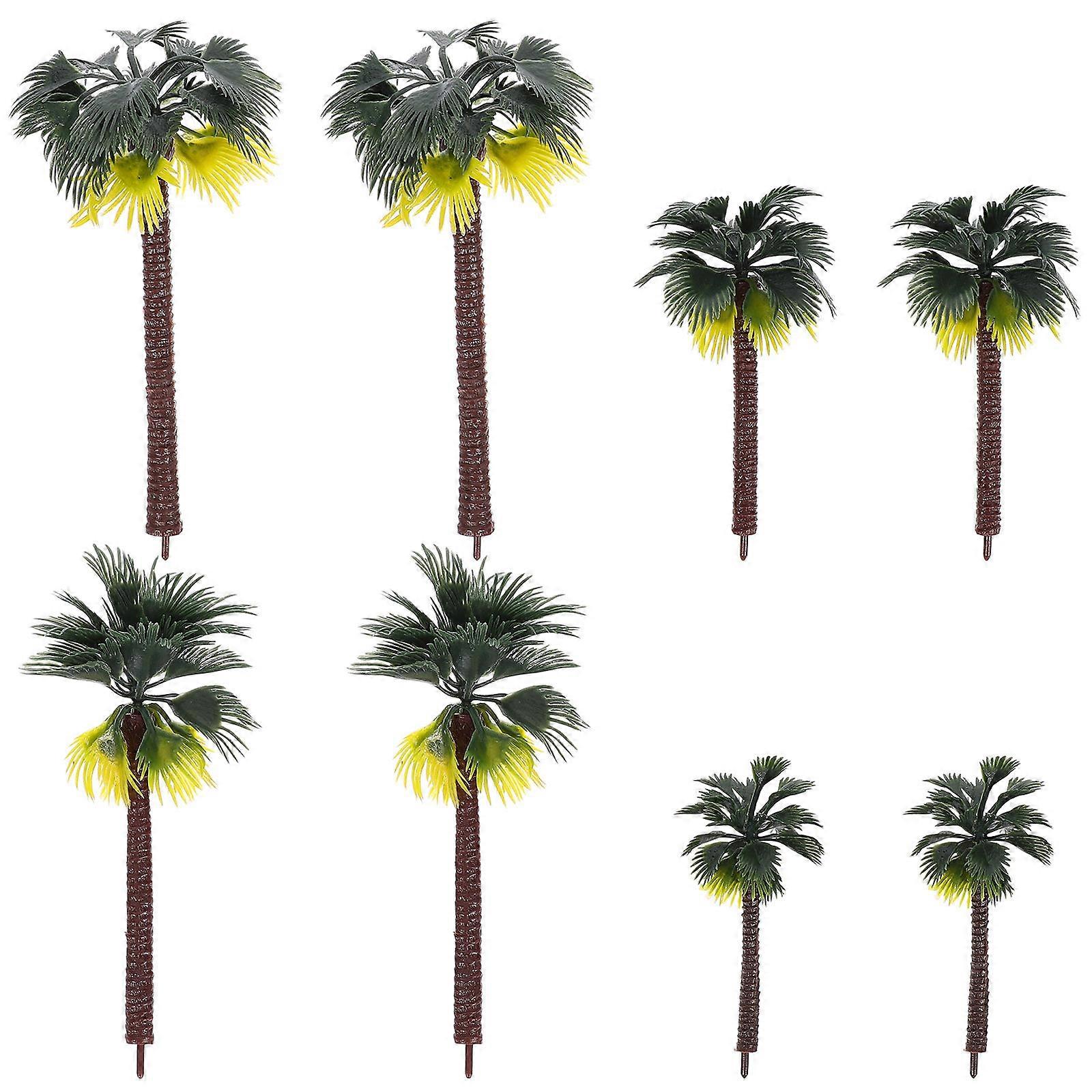 Green Landscape Tree Palm Tree Model for Model Landscape 8Pcs