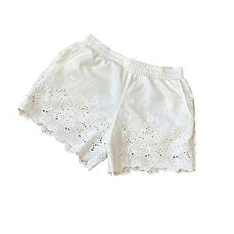 Mutandine culotte da donna con bordo in pizzo, slip in cotone da indossare sotto il vestito, bianche.