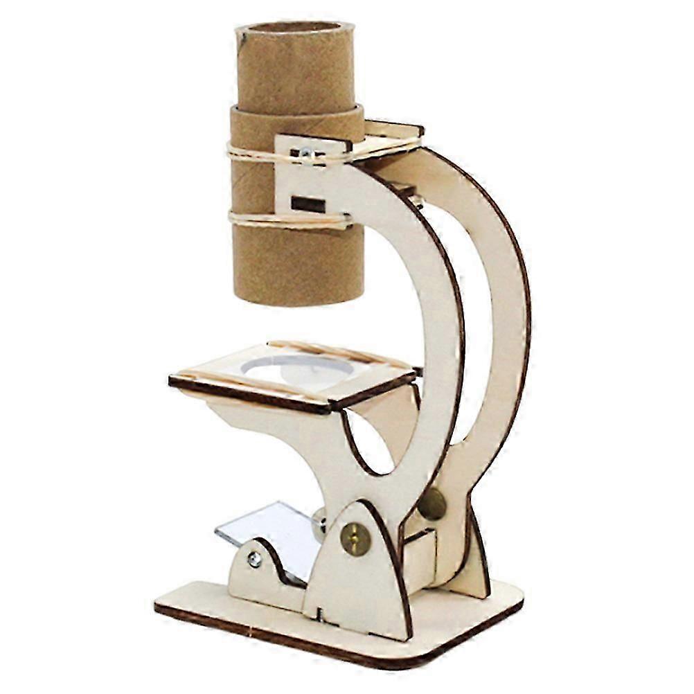 Wooden Microscope Toy for Play DIY Science Exploration Kit
