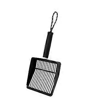 Cats Litter Scoops Pet Poop Shovel for Large Kittens Hollow Metal Scooper for Most Type Litter Cleaning Tool Black