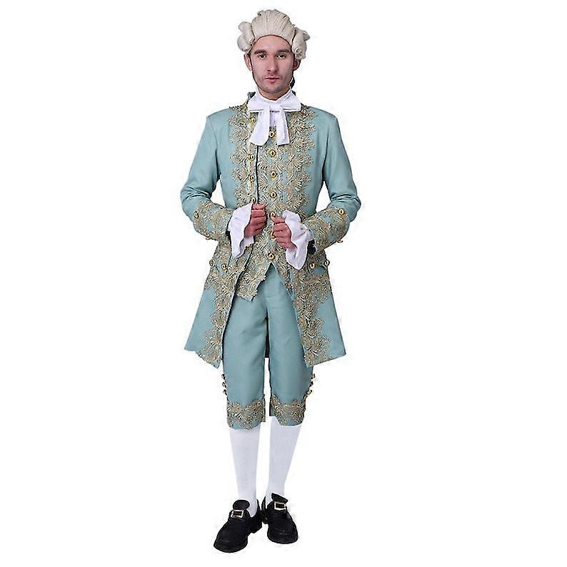 Costume Culture Aristokrat-Kostüm Für Herren – Blaue Samtjacke Mit Weste, Jabot Und Hose, Edel Costume Culture Aristokrat-Kostüm Für Herren – Blaue Samtjacke Mit Weste, Jabot Und Hose, Edel