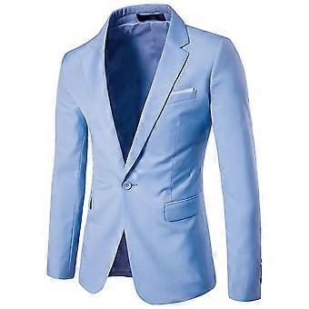 Allthemen Mens Fit Blazer Wedding Costume Jacket 2XL Bleu Clair