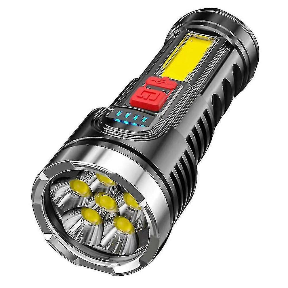 6-core Super Bright Flashlight Rechargeable Outdoor Multi-function