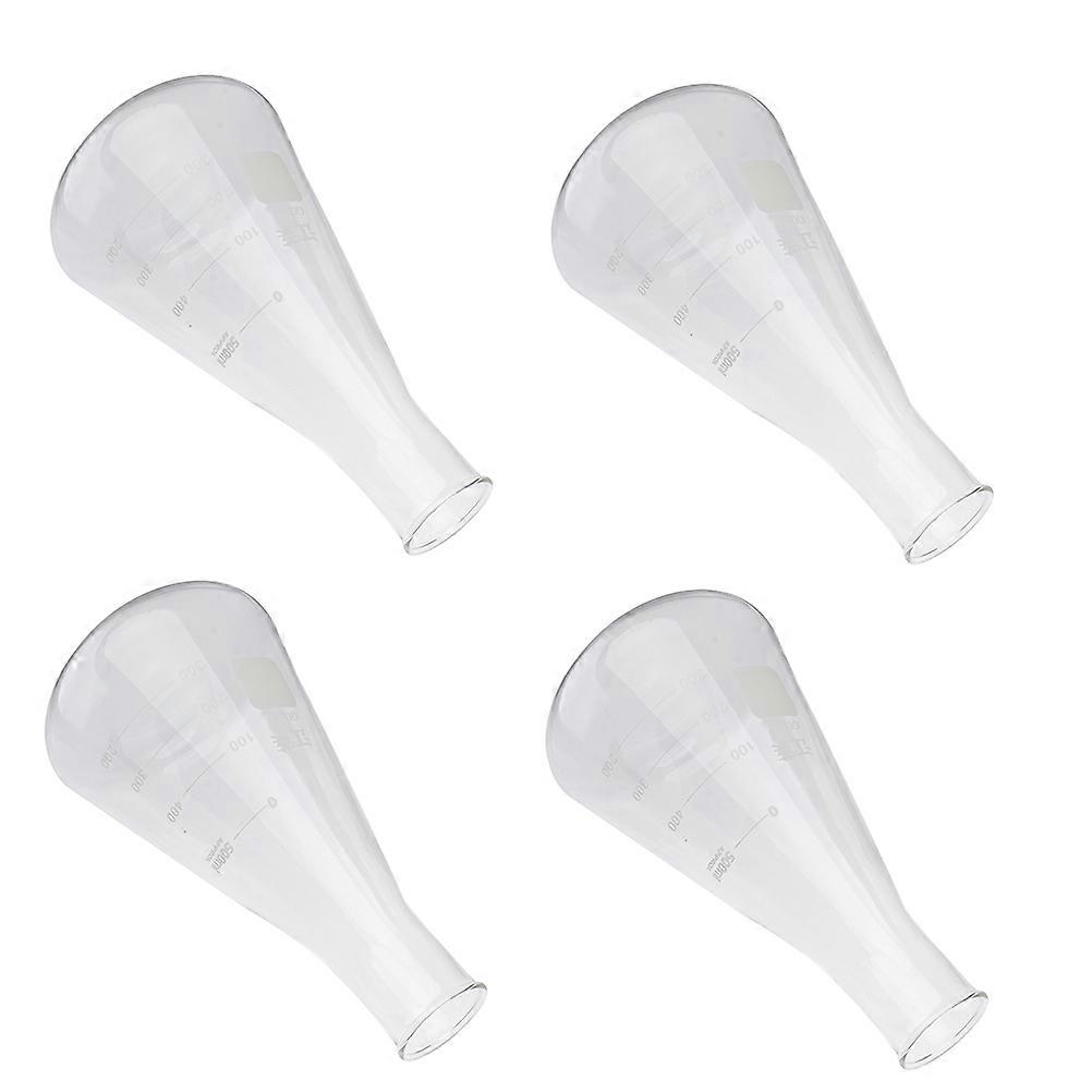 4pcs Erlenmeyer Borosilicate Glass Flask Wide Neck Conical Triangular Flask