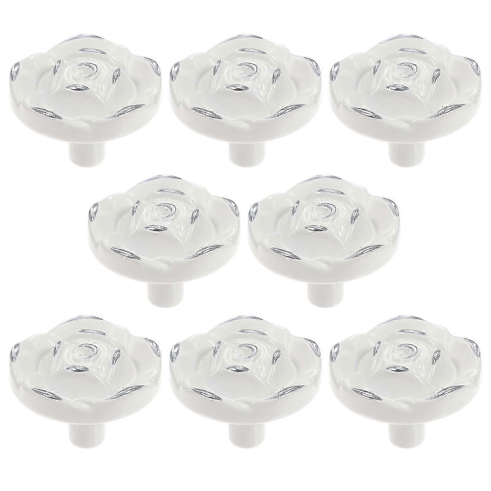 Vintage White Flower Drawer Knobs 24Pcs for Cabinet Drawer Door Pulls