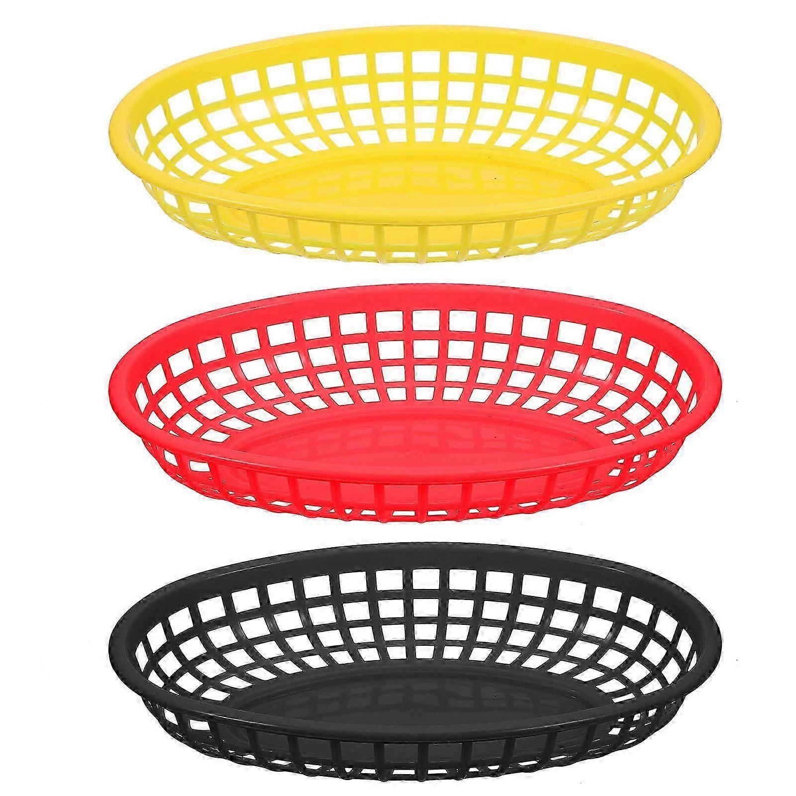 Snack Plastic Basket Convenient Storage Containers for Storage 3Pcs Set