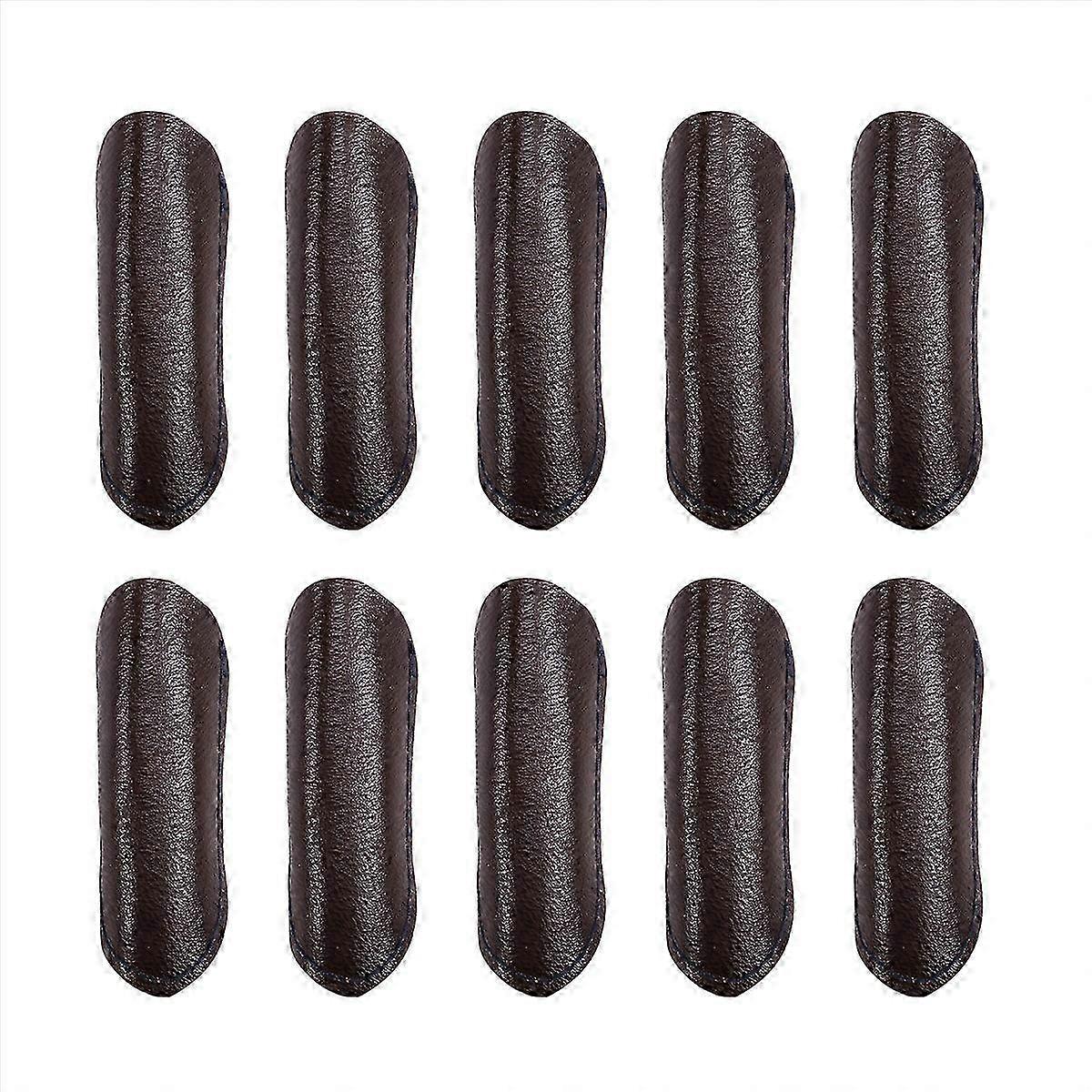 Leather Finger Protector Finger Thimble Guards Tools,Half Pack Brown