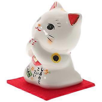 1Pc adorável fortuna gato adorno cerâmica fortune gato ornamento decoração doméstica