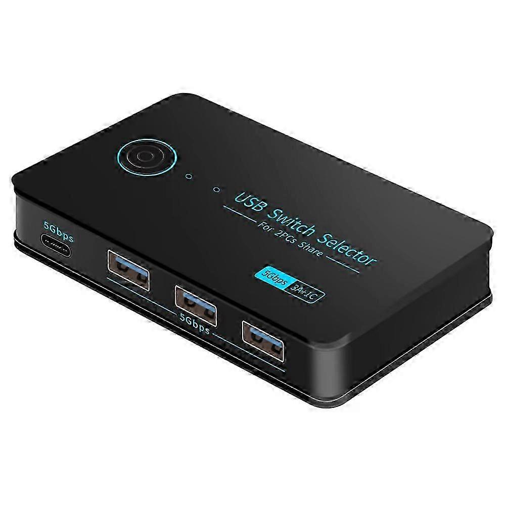 New USB3.0 KVM Switch Hotkey Switcher compatible with PC Keyboard Mouse Printer 2 PCs Sharing 4 Devices Shared