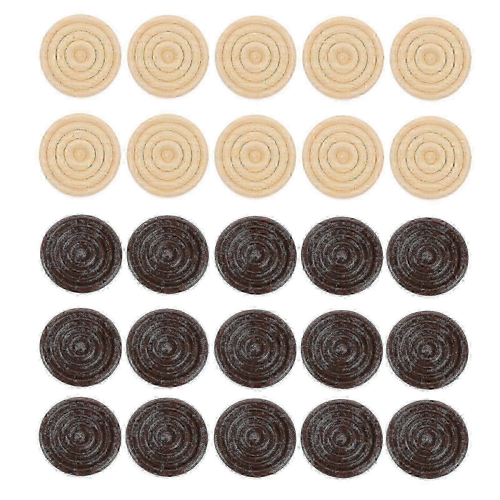 Träspelpjäser för backgammon, 48 brickor för damspel