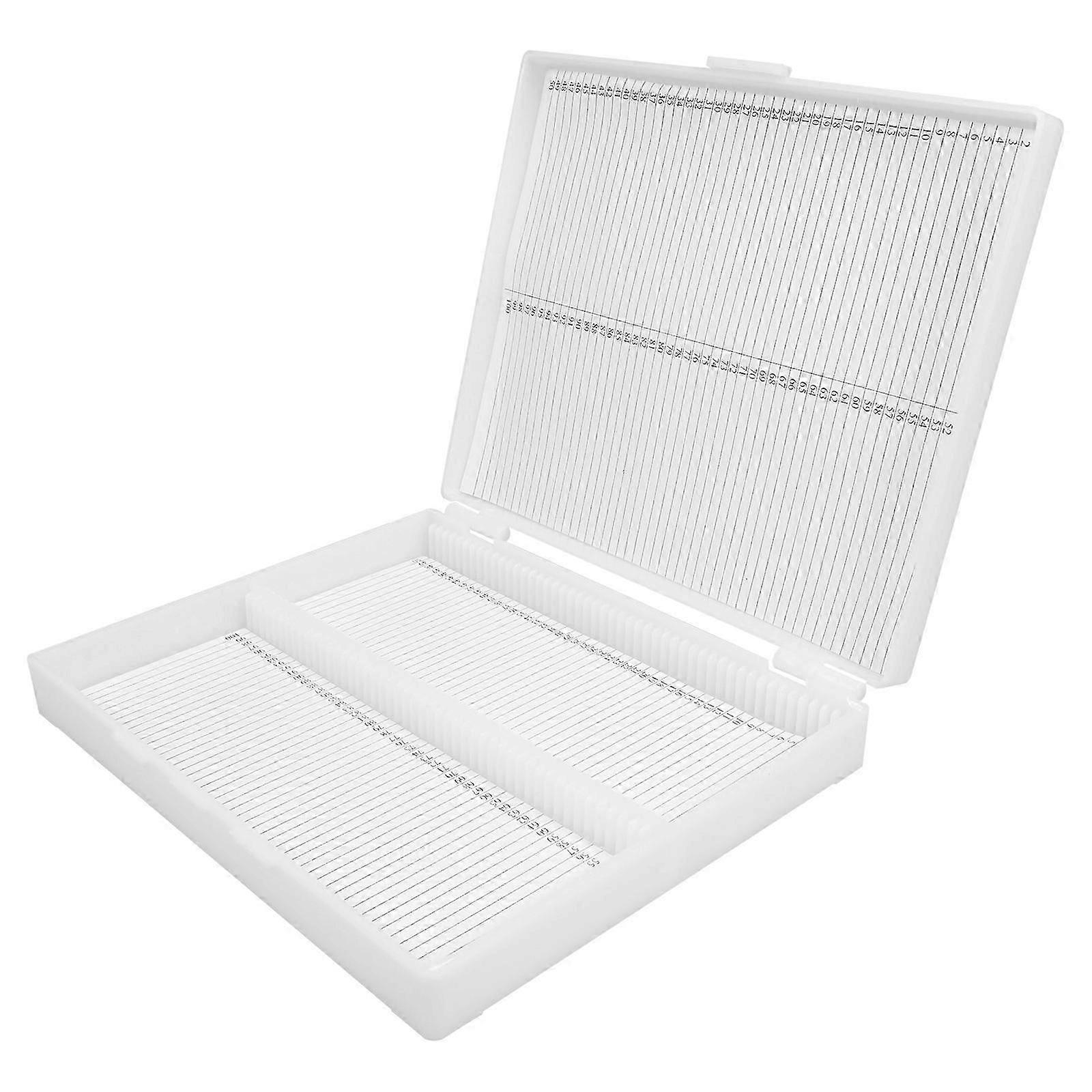 2Pcs Plastic Microscope Lab Storage Organizer Clear Lid