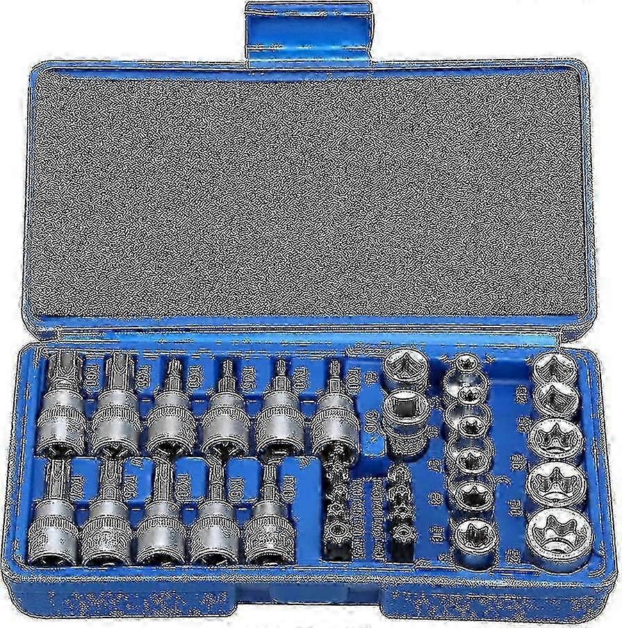 Drive Male Female Torx Star Bit Socket E-socket Set Handheld Tool - 34 Pcs