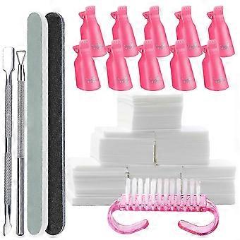 7 Pcs Manicure Nail Art Tool 100/180 Grit Nail File and Buffer Kit for Comprehensive Nail Care with Cuticle Remover Multicolor