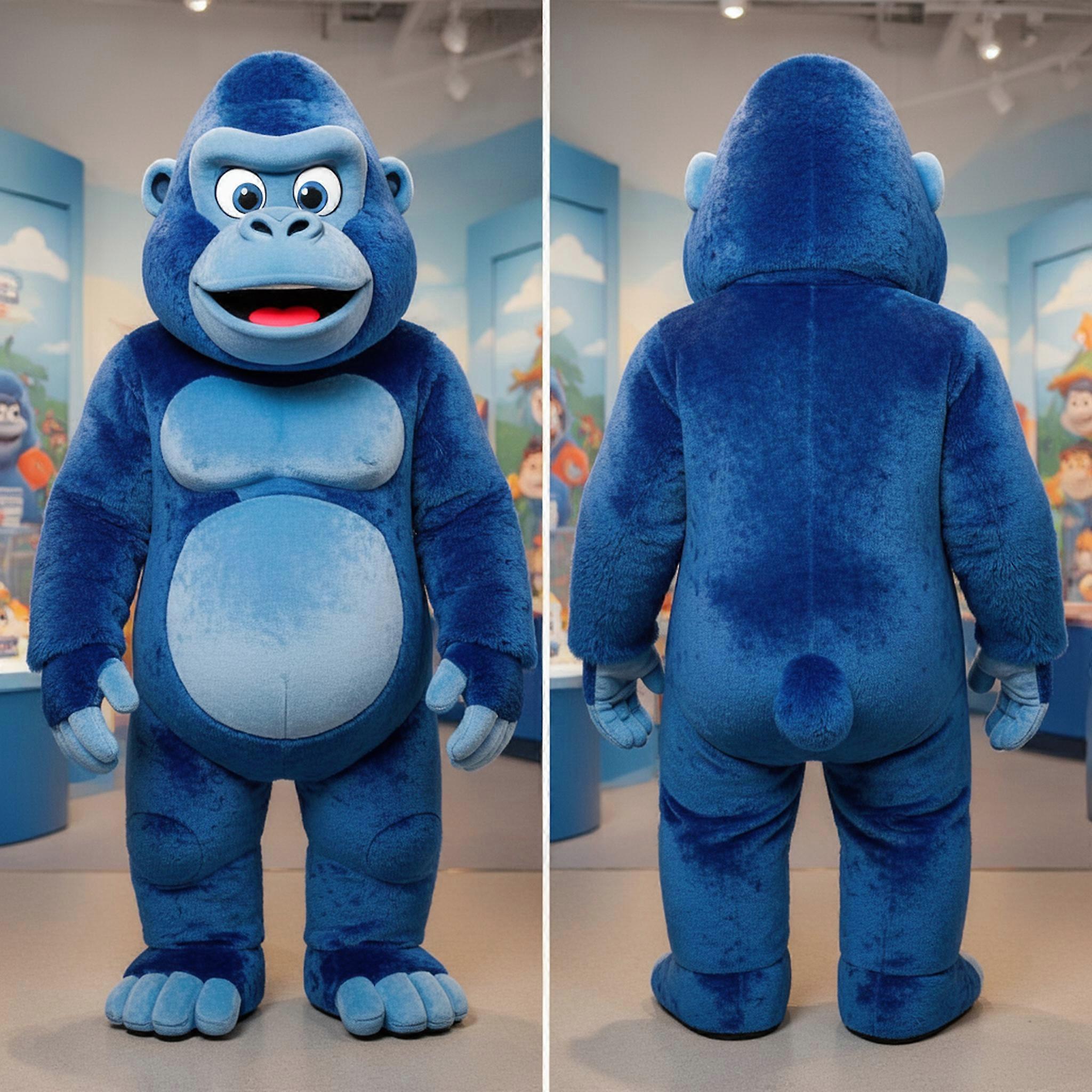 MASTICOT Cobalt Blue Broad Shouldered Gorilla Mascot