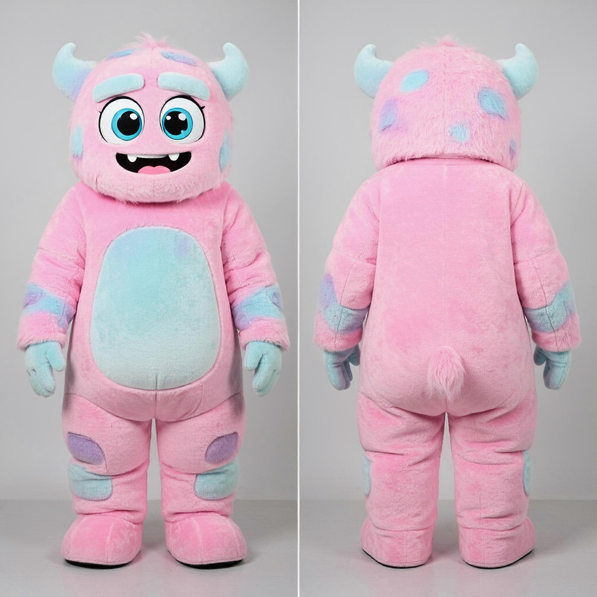 MASTICOT Pink Fluffy Cartoon Yeti Mascot