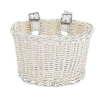 Bicycle Basket Plastic Front Removable Handlebar Basket With Adjustable Leather Straps White Large compatible with All Bicycles