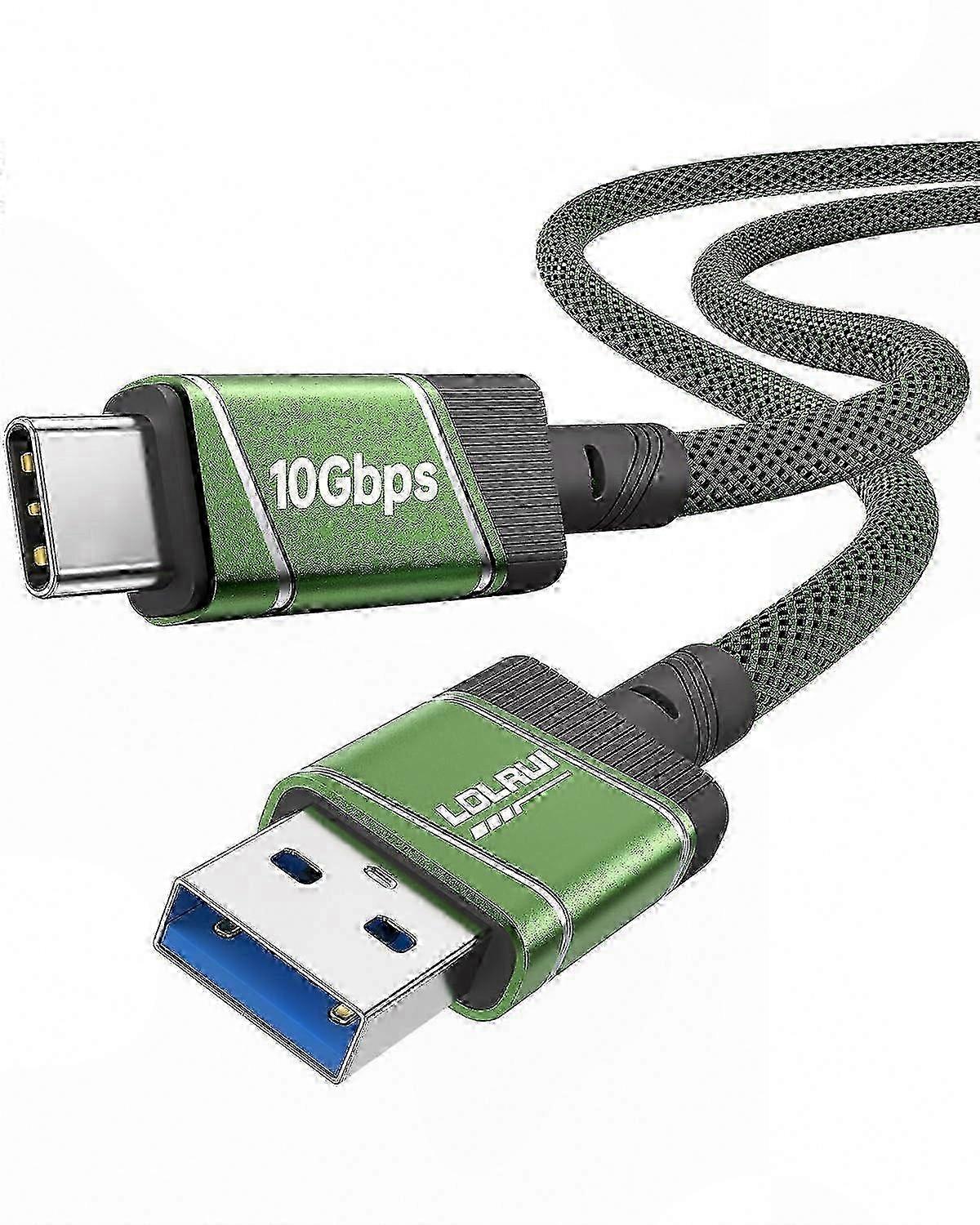 USB to USB C Cable, 10Gbps USB 3.2 Data Cable, 1ft Length, Green