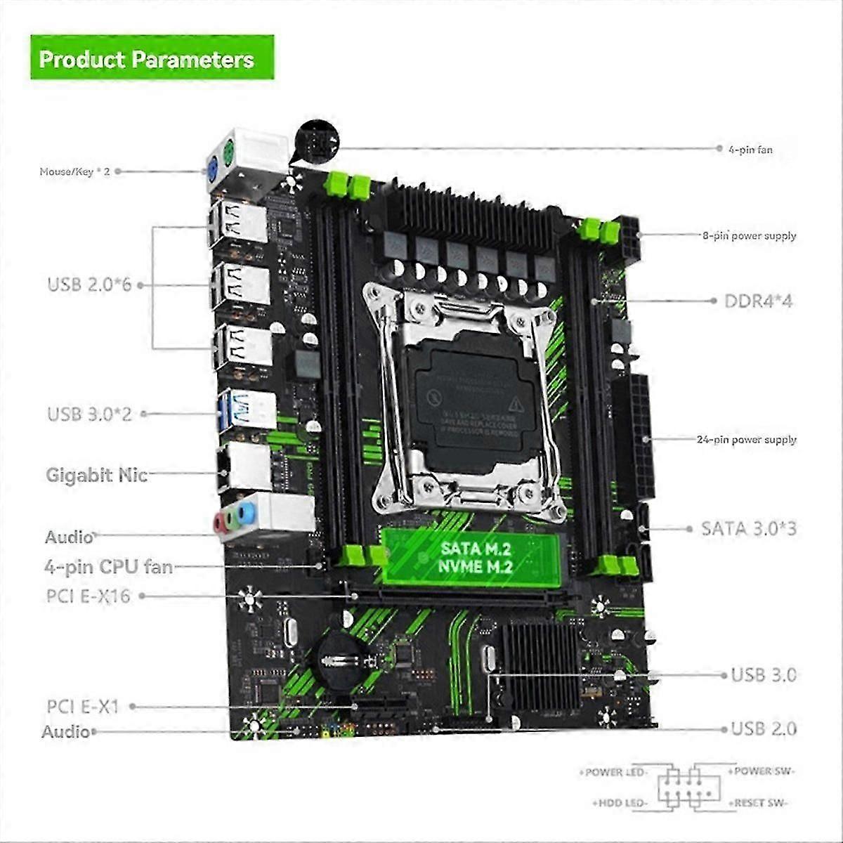 X99 PR9 Motherboard LGA 2011-3 Set Kit with E5 2666v3 CPU Processor