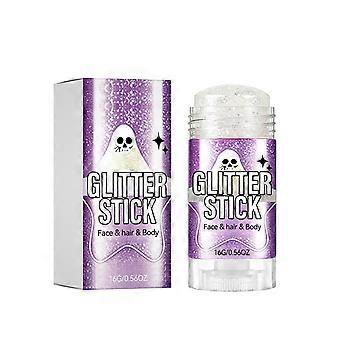 Glitter Body Paint Stick, Bright White, Easy to Apply, Shimmer, Halloween, 16 g