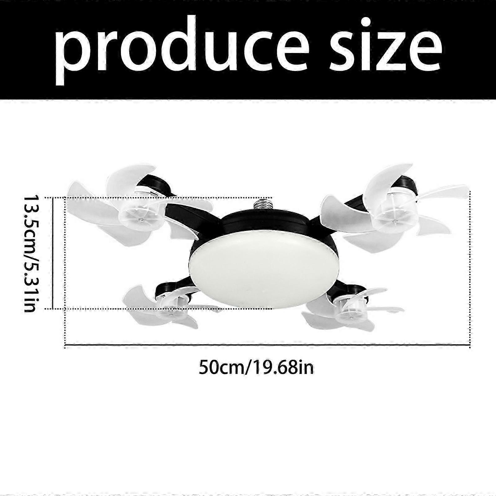 High-quality 4-blade Ceiling Fan with Light, E27 Socket, Features 3 Speed Settings, Timer Function and Wide Application Range, Multicolor Available
