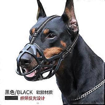 DLM Hundemaulkorb Patentiertes humanes Design, atmungsaktiv, verstellbar, gepolstert, Trainingsmaulkorb mittelgroße Hunde, verhindert Beißen, Hund kann Pant Drink XS schwarz
