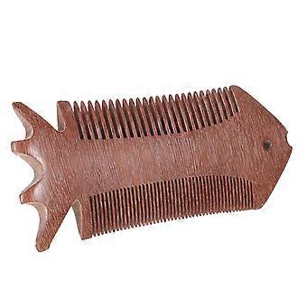 Hair Comb Fish Shape Wood Comb for Detangling Red Sandalwood