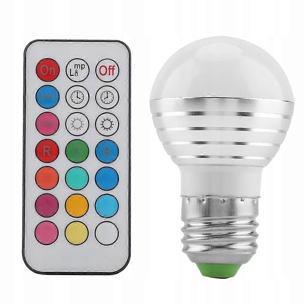 3w E27 Socket Rgbw Led 16 Multi Color Changing Light Bulb Lamp With Remote Controller NEW