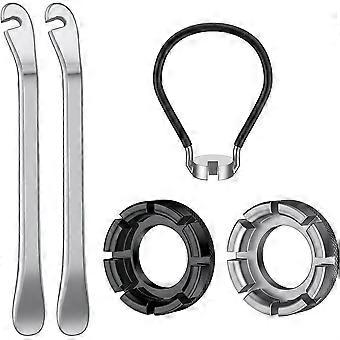 Bicycle Spoke Wrench Tool Kit with 2 Tire Levers, 5-6 Piece Bicycle Repair Kit