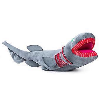 Frilled Shark Plush Toy 20 Inch Dark Grey Stuffed Sea Animal Pillow with Realistic Design for Kids Gift Decor