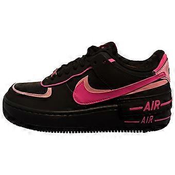 Scarpe da skateboard Nike AF1 Shadow da donna in pelle sintetica e pelle bovina spaccata, nere e rosa CI0919-006