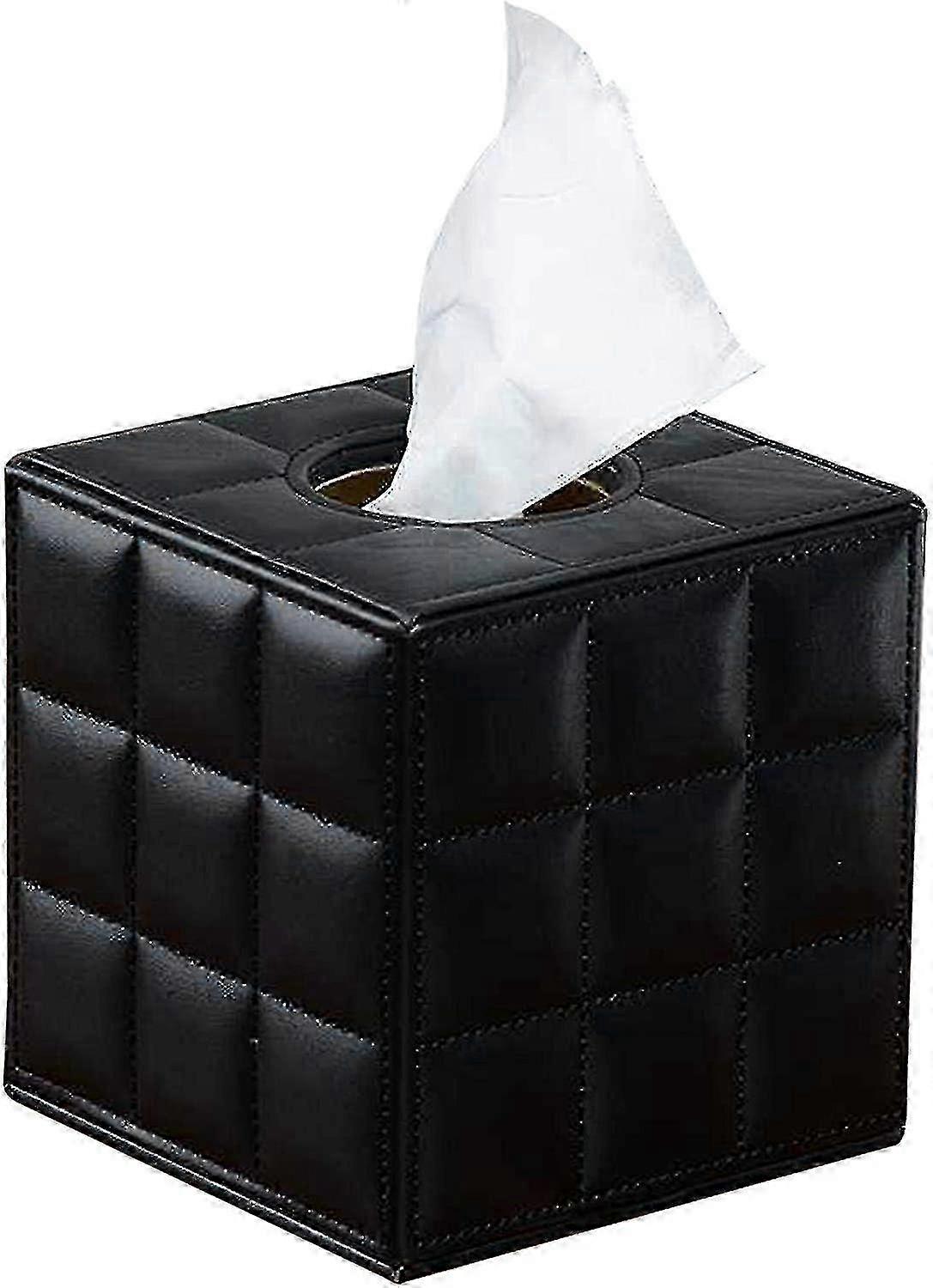 Modern Square Leather Tissue Dispenser