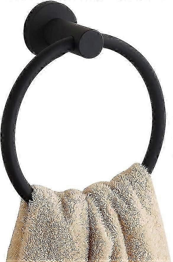 Round Matte Black Towel Rack