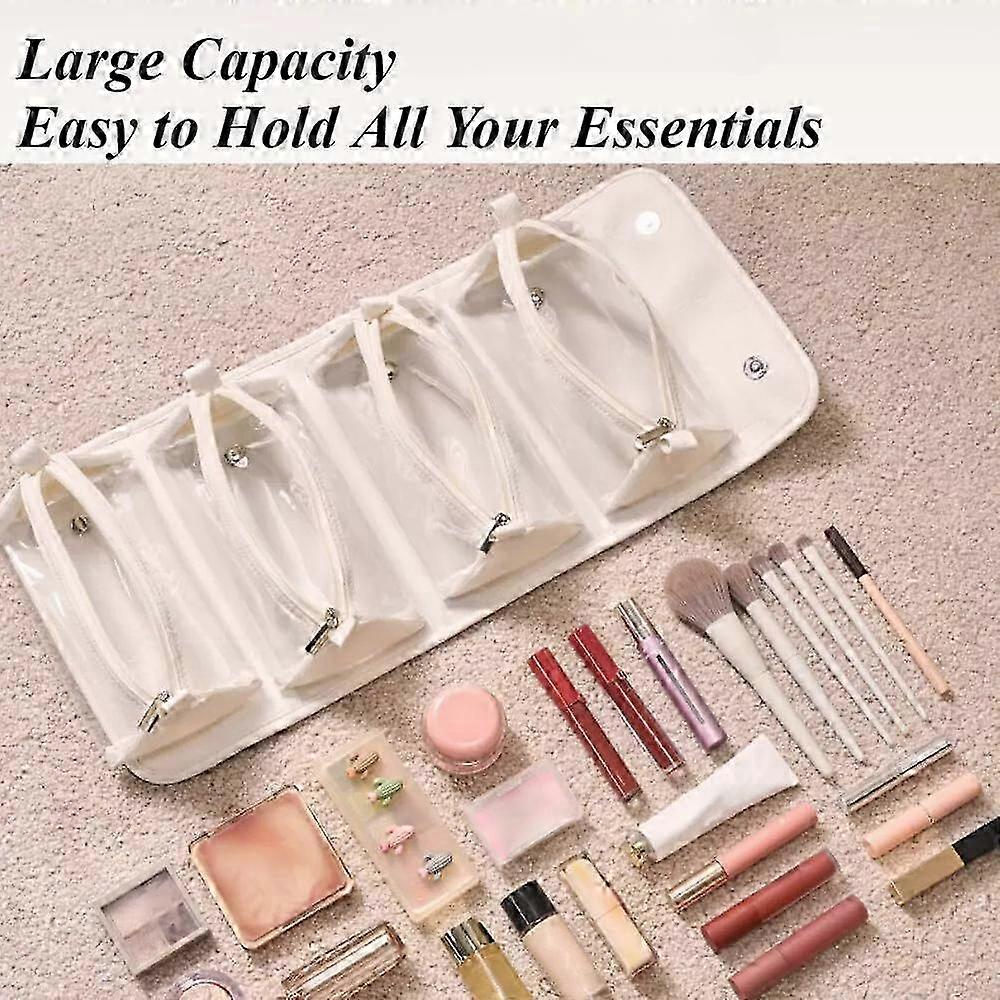 Foldable Leather Waterproof Cosmetic Pouch