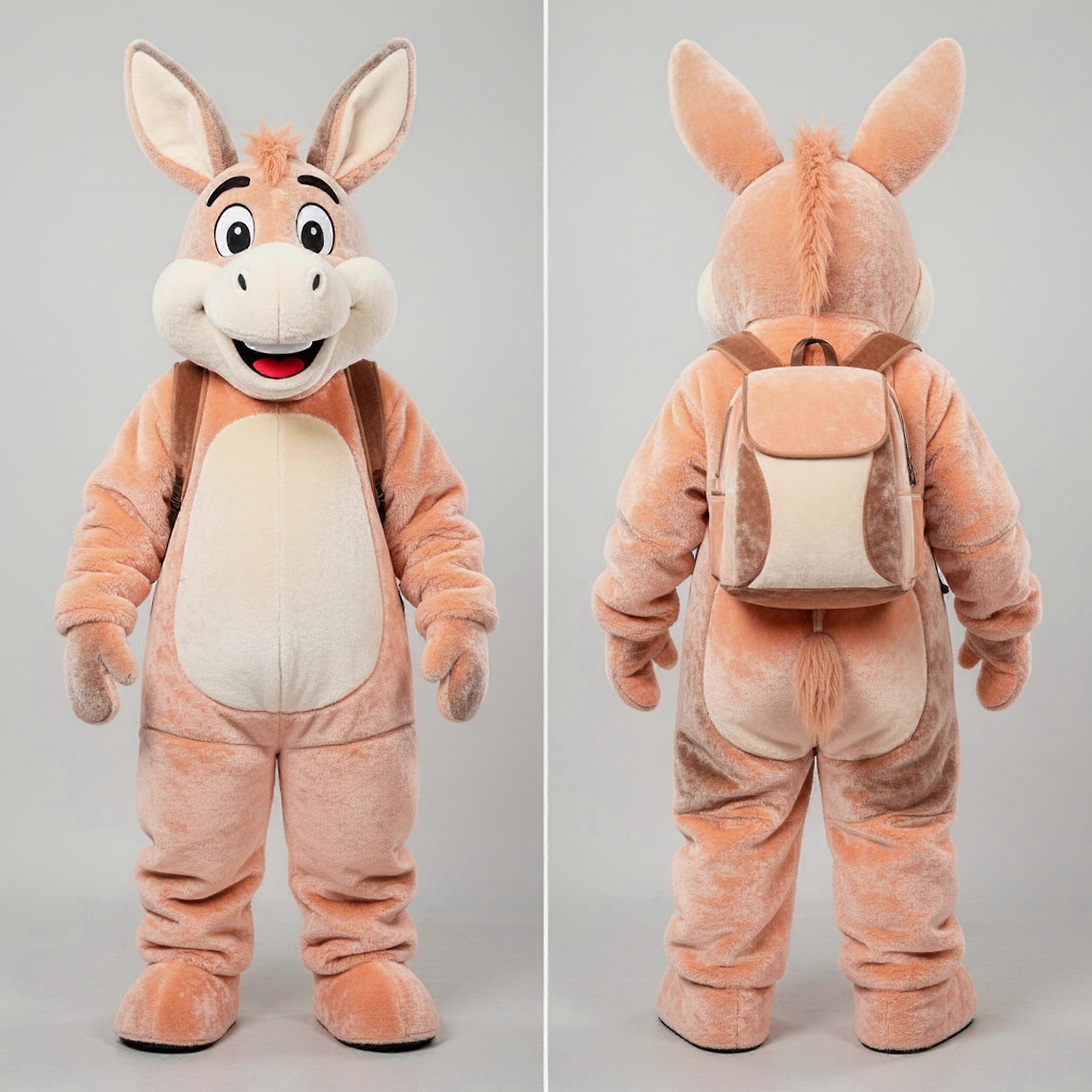 MASTICOT Peach Velvety Donkey Mascot