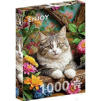 Cat In Bloom Puzzel 1000 Stukjes